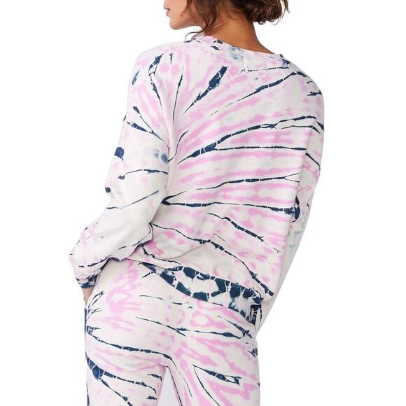 MONROW Bamboo Burst Tie Dye Boxy Sweatshirt - Picture 2 of 13